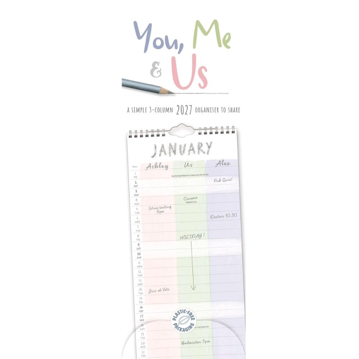 Otter House You, Me and Us Planner Slim Calendar 2027