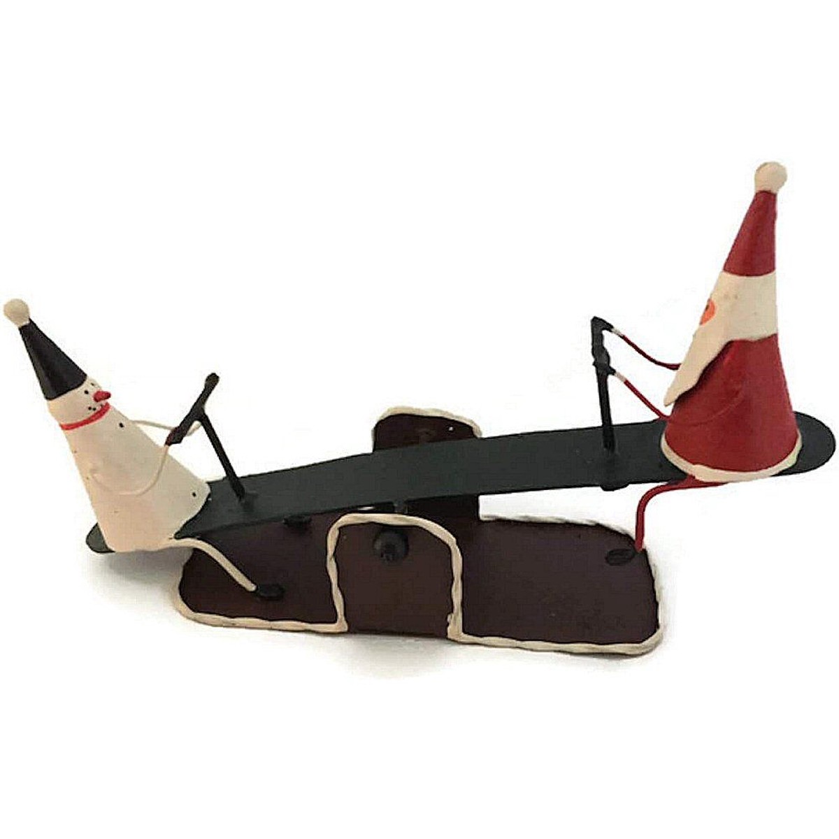 Shoeless Joe 5cm Metal Santa & Snowman Seesaw Ornament