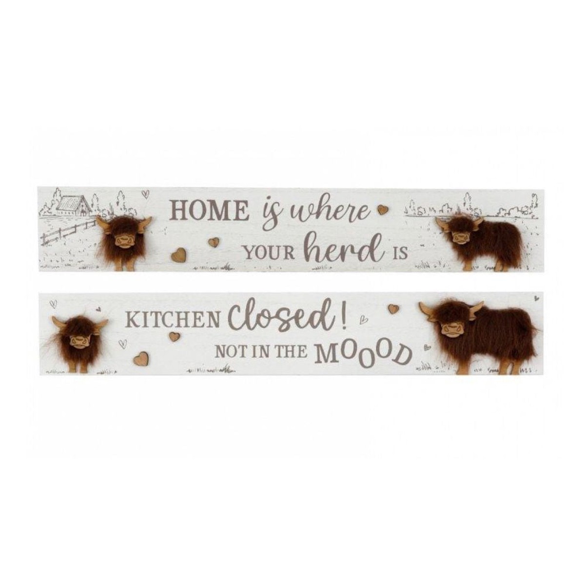 Sifcon 60cm Highland Cow Wall Plaque (Choice of 2)