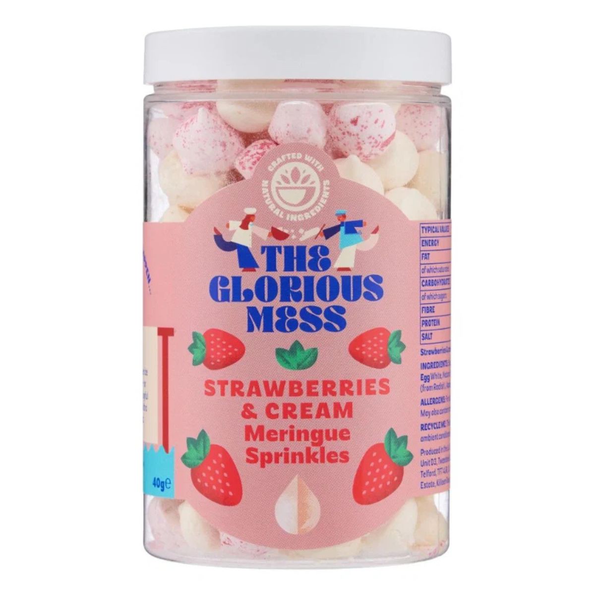 The Glorious Mess 40g Strawberry & Cream Sprinkles
