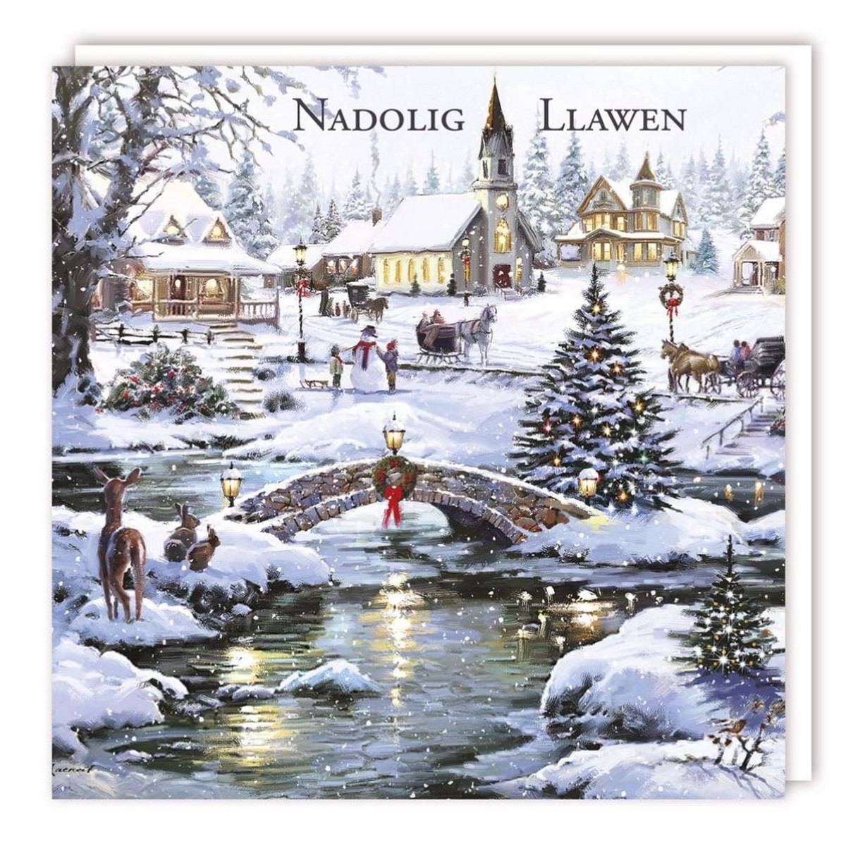 Tracks Publishing Bridge & Church Welsh Christmas Card
