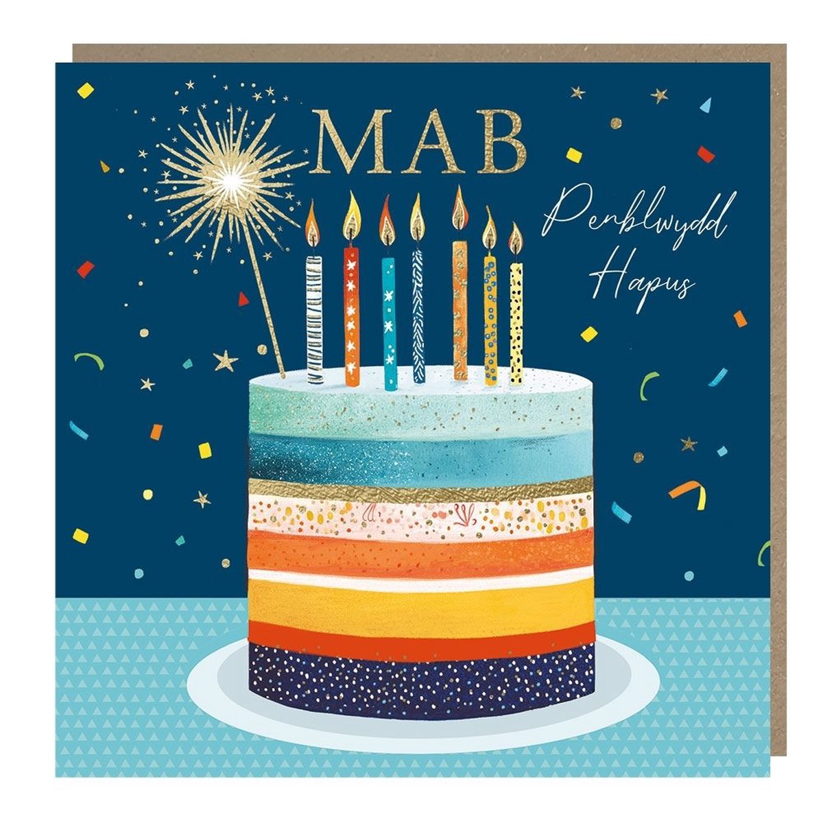 Tracks Publishing Son Layered Cake Welsh Birthday Card