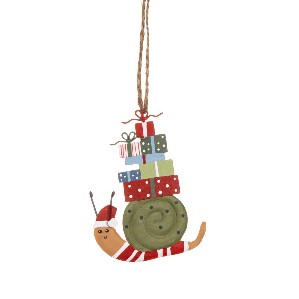 Shoeless Joe Snail Gift Delivery Metal Hanging Decoration