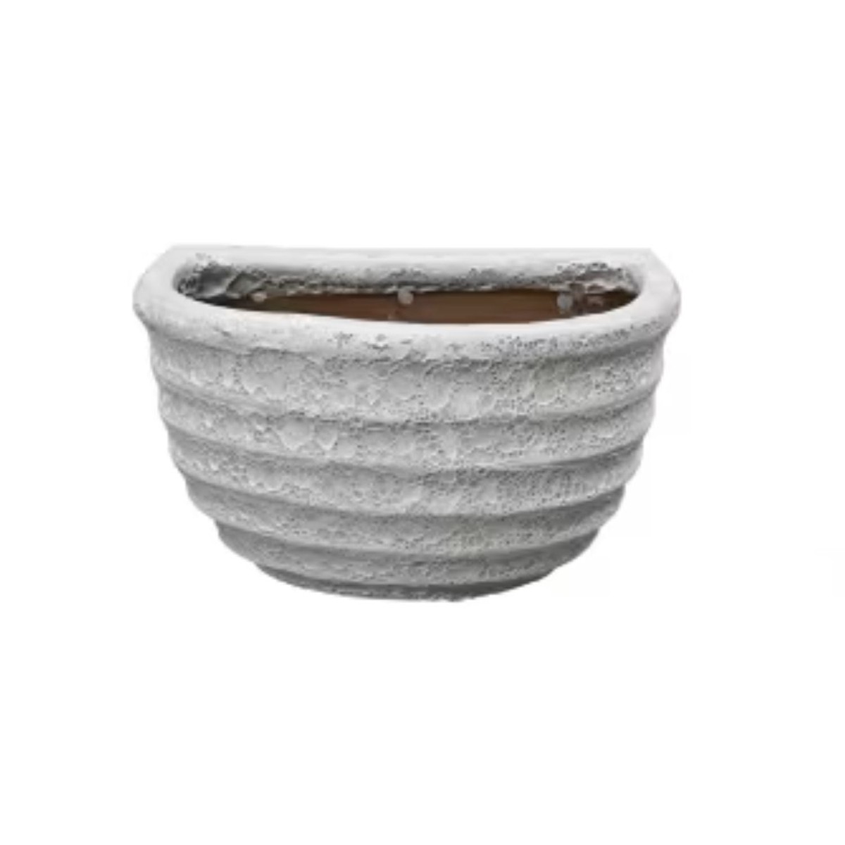 Woodlodge 36cm White Relic Ribbed Wall Pot - YWALRRWH36