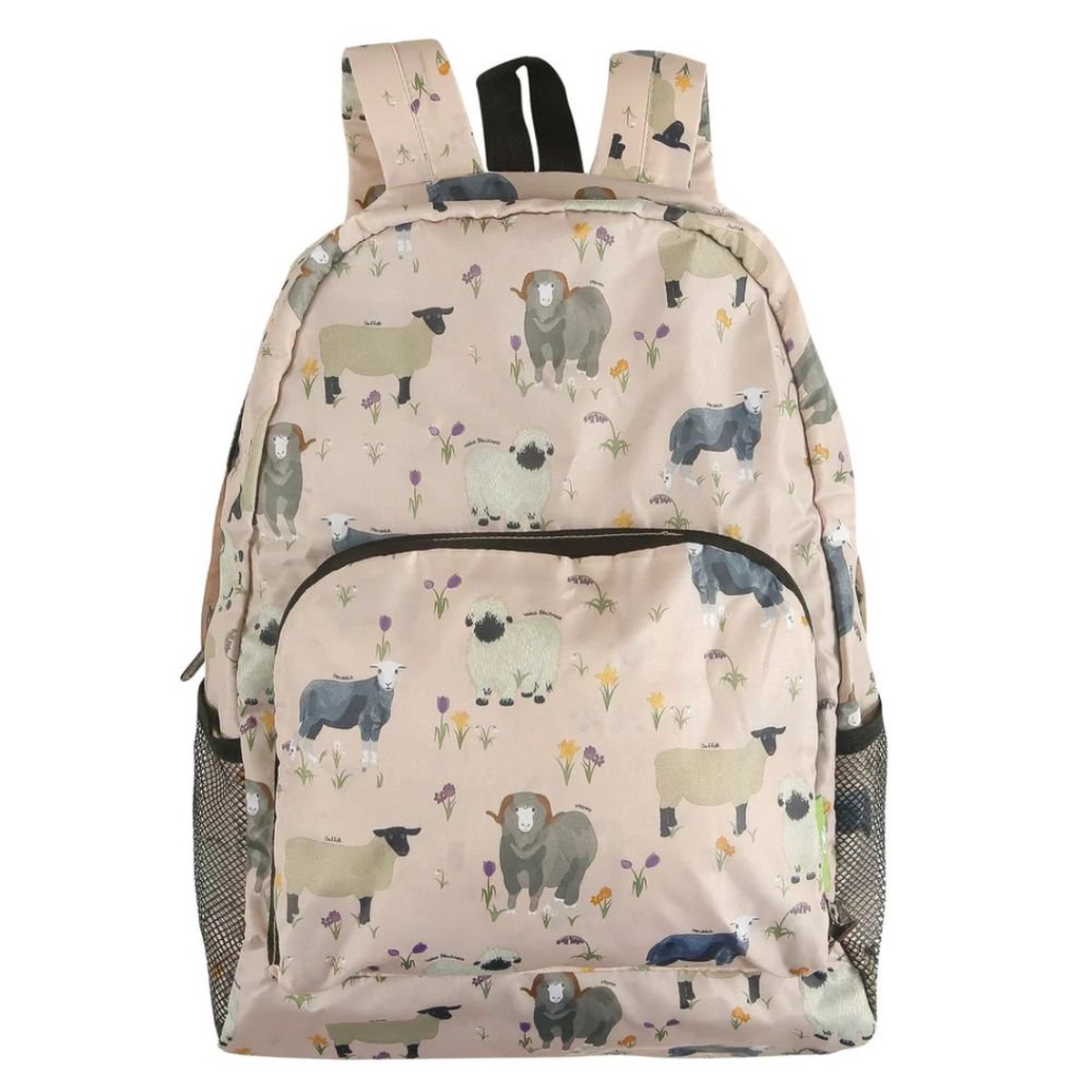 Eco Chic Lightweight Foldable Backpack Sheep Realism