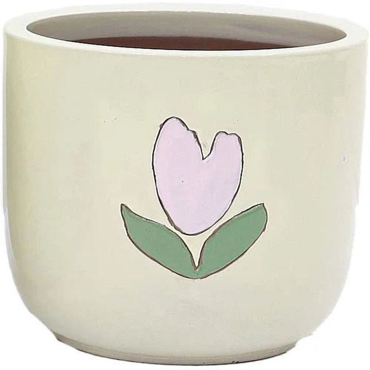 Woodlodge 26cm Yellow Emma Pink Flower Pot - YEMPKFL26