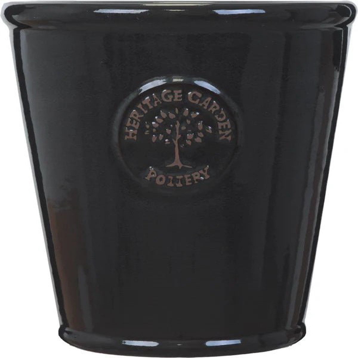 Woodlodge 39cm Black Edvard Heritage Glazed Pot - YEDVARBK39