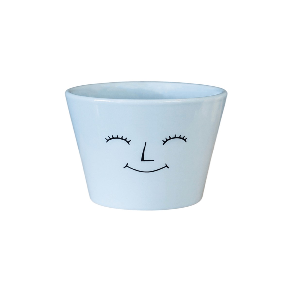 Ivyline 10cm Blue Happy Face Indoor Pot - FPHB10
