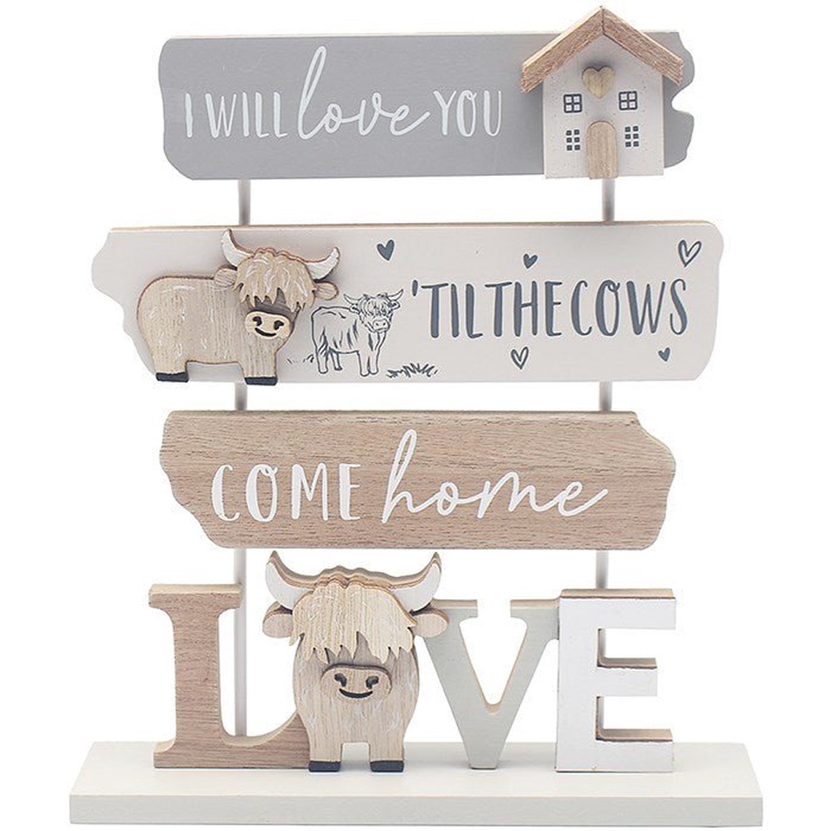 Joe Davies 24cm Large Highland Cow 'Love You' Plaque - LP74951