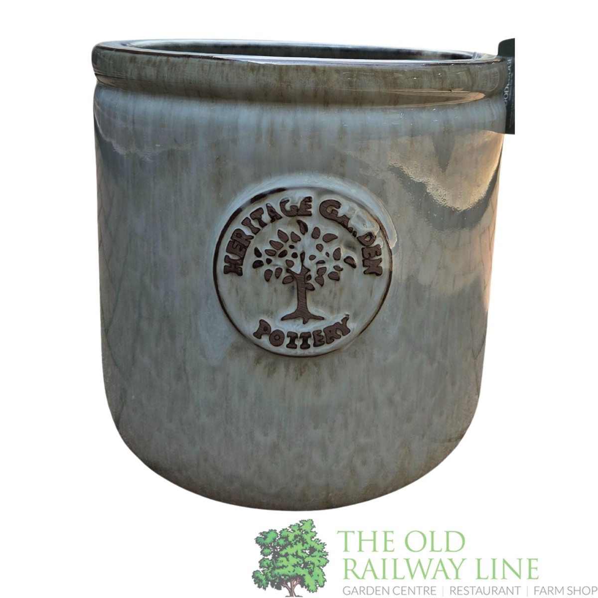 Woodlodge 24cm Grey Edwin Heritage Cylinder Glazed Pot - YEDWINGY24