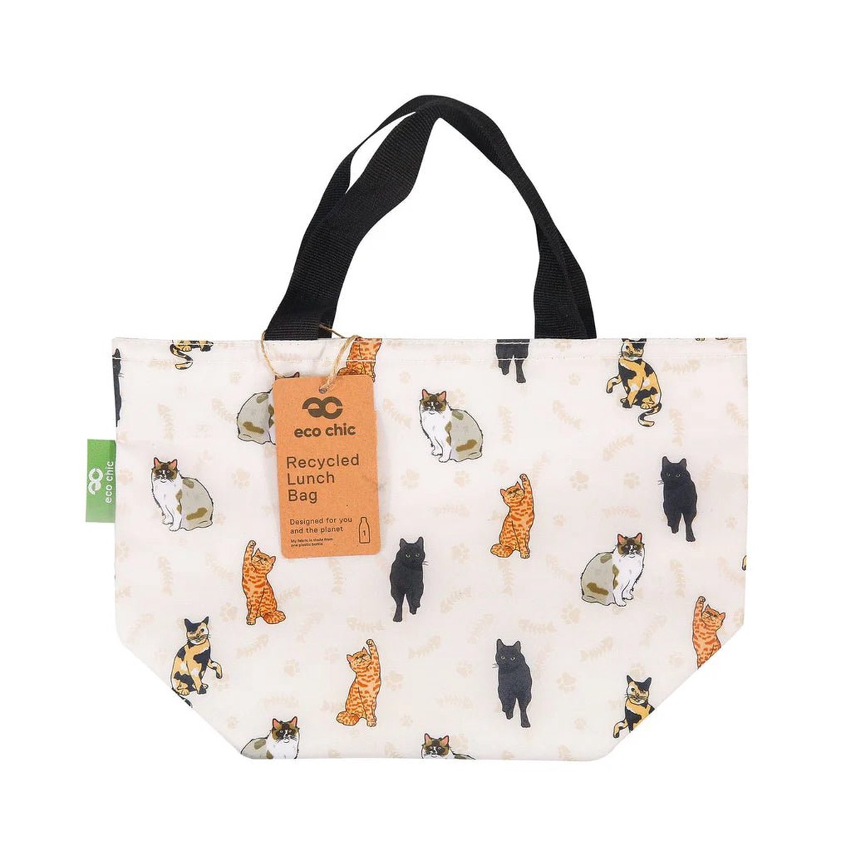 Eco Chic Lightweight Foldable Lunch Bag Beloved Cats