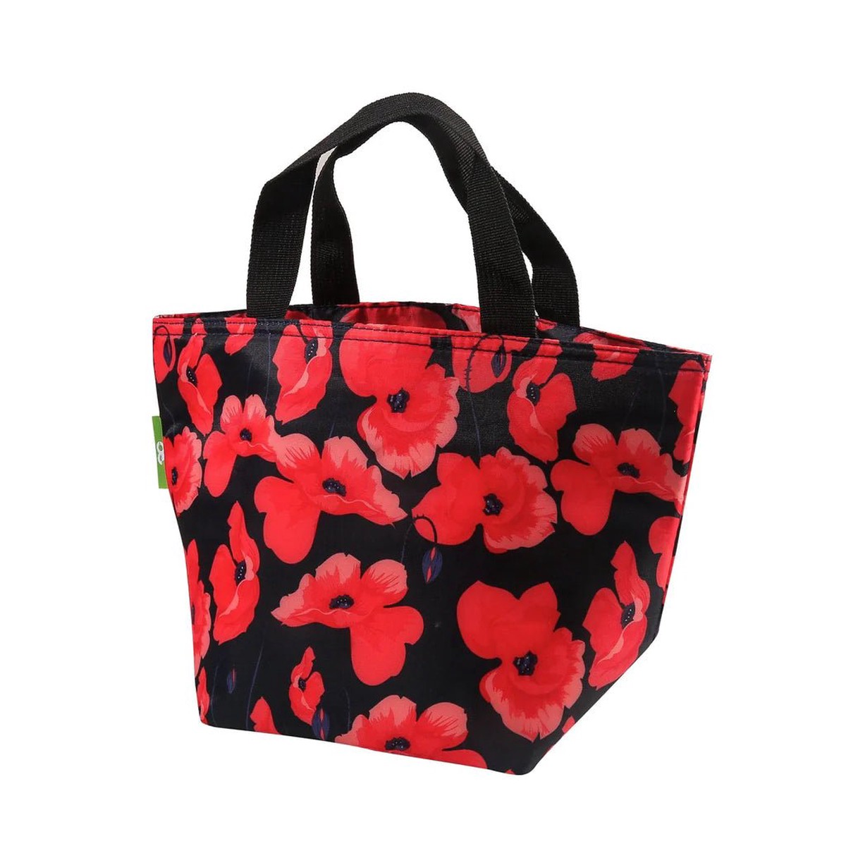 Eco Chic Lightweight Foldable Lunch Bag Poppies - Navy