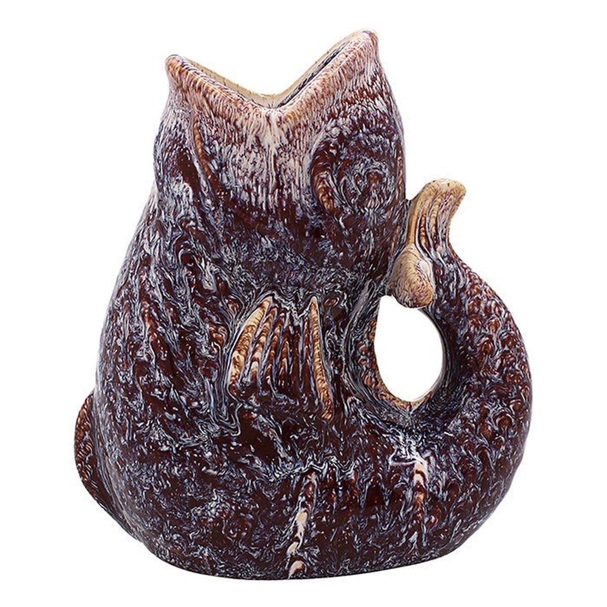 Joe Davies 17cm Purple Squat Lustre Fish Vase Jug - LP75145