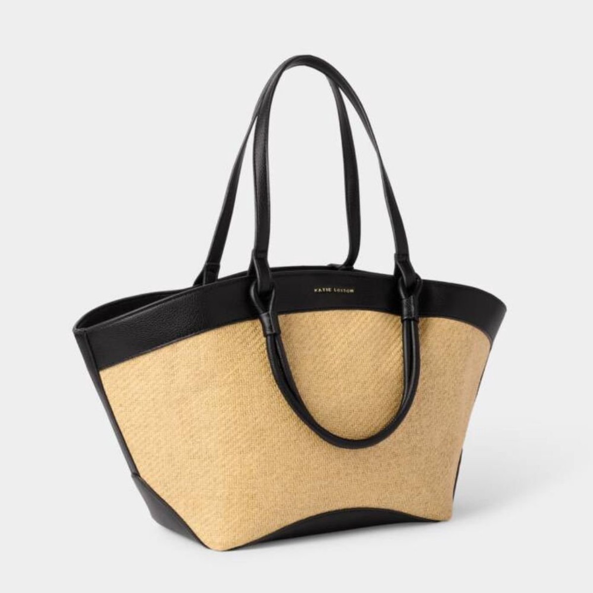 Katie Loxton Black Riviera Raffia Tote Bag