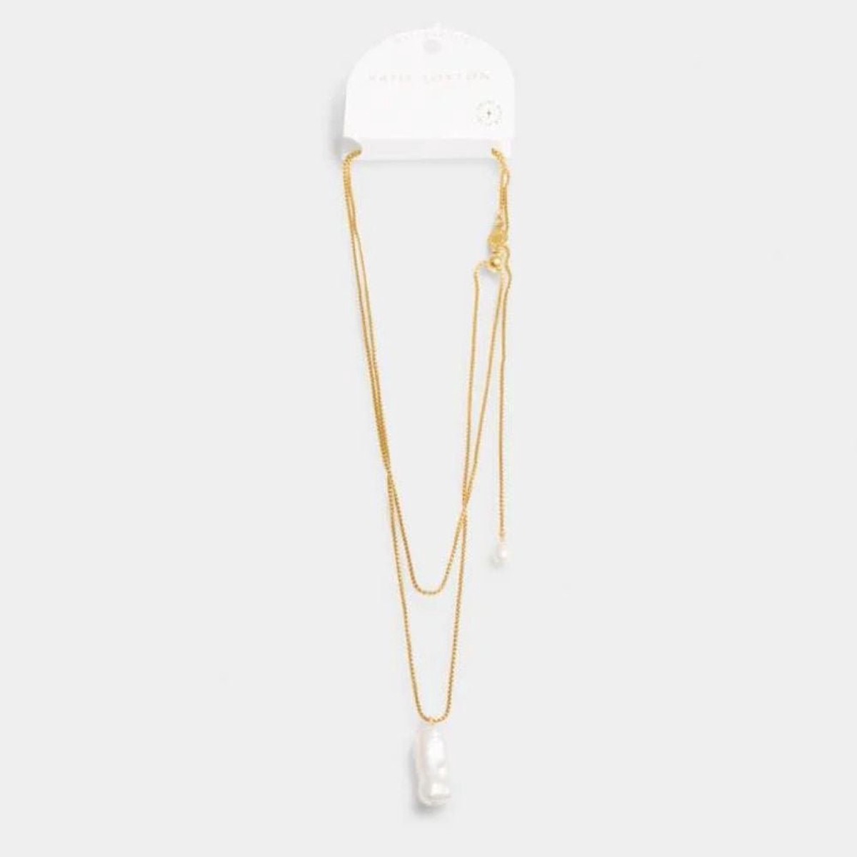 Katie Loxton Pearl Lustre Waterproof Gold Lariat Necklace