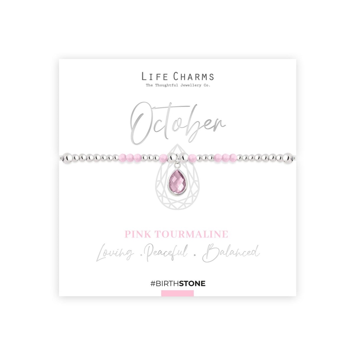 Life Charms October Birthstone Bracelet