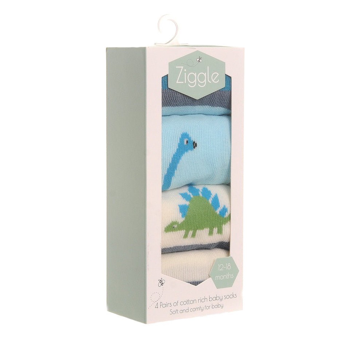 Ziggle Baby Dinosaur Boxed Sock Set (0-6months)