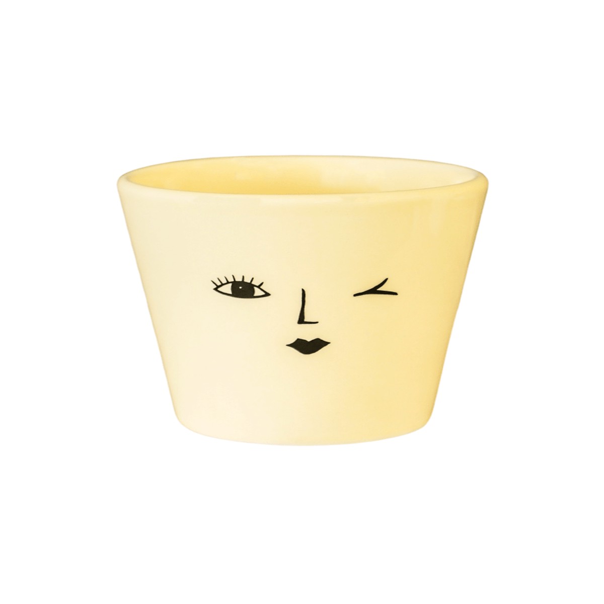 Ivyline 10cm Yellow Cheeky Face Indoor Pot - FPCY10