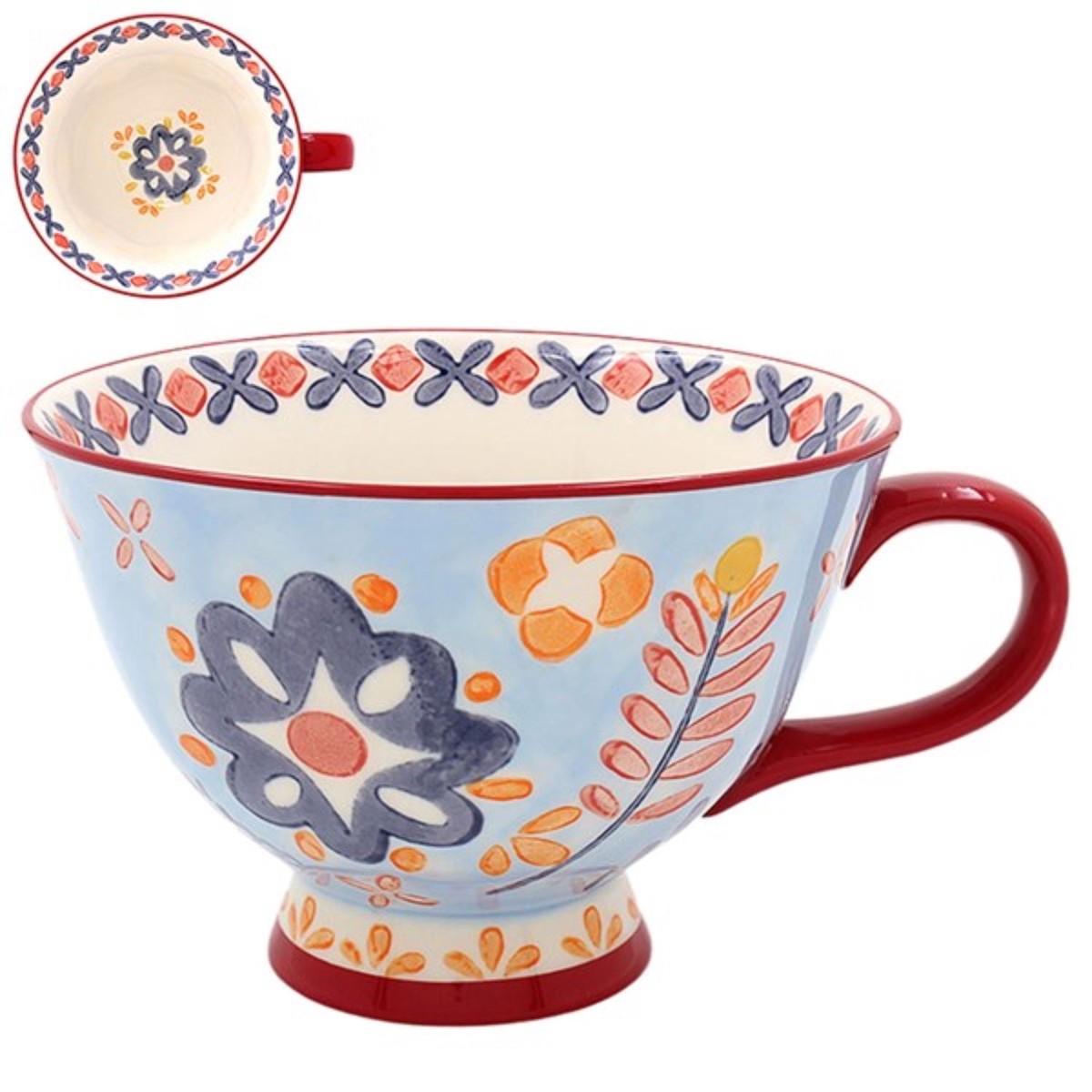 Joe Davies Handpainted Footed Blue Mug