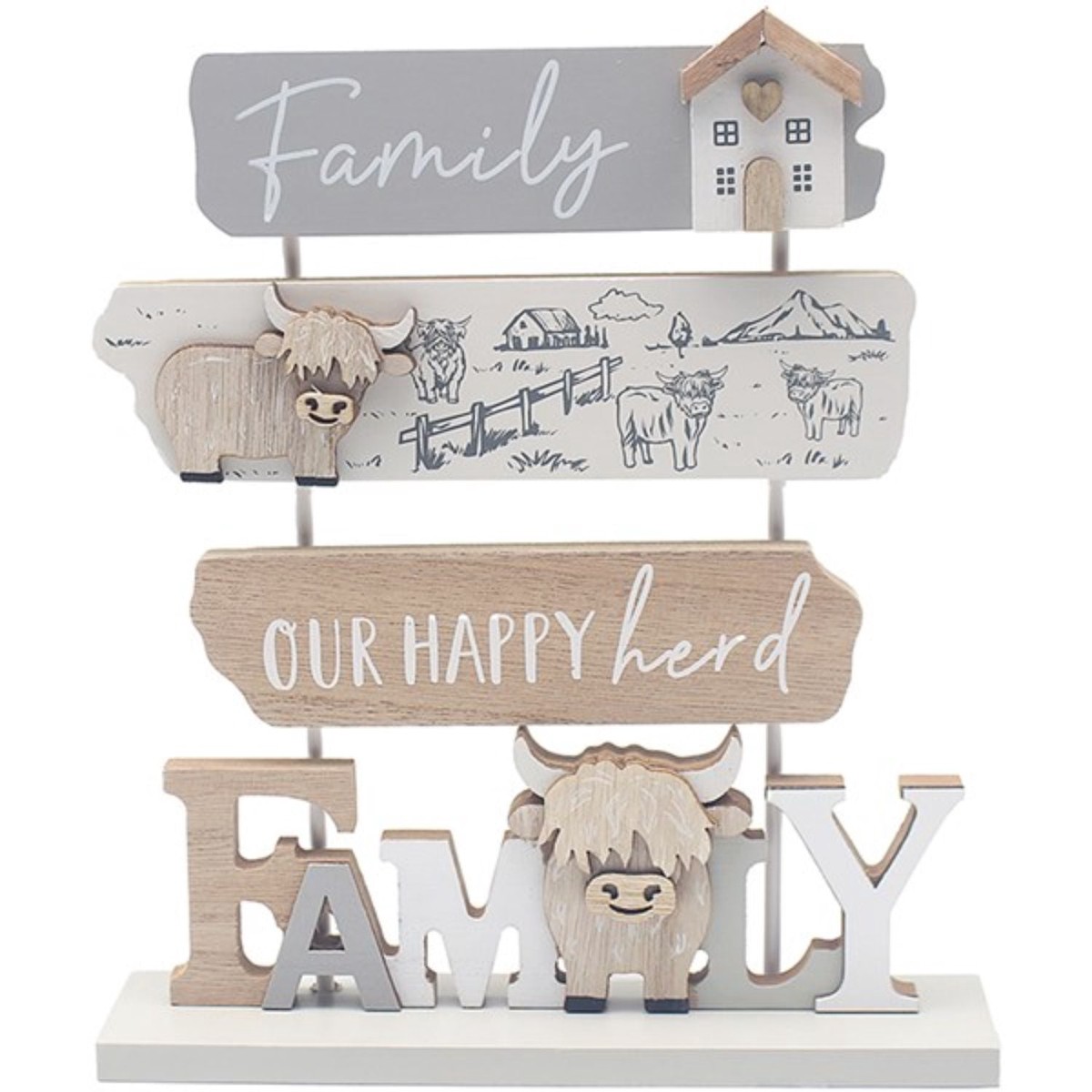 Joe Davies Highland Cow Large 'Family' Plaque