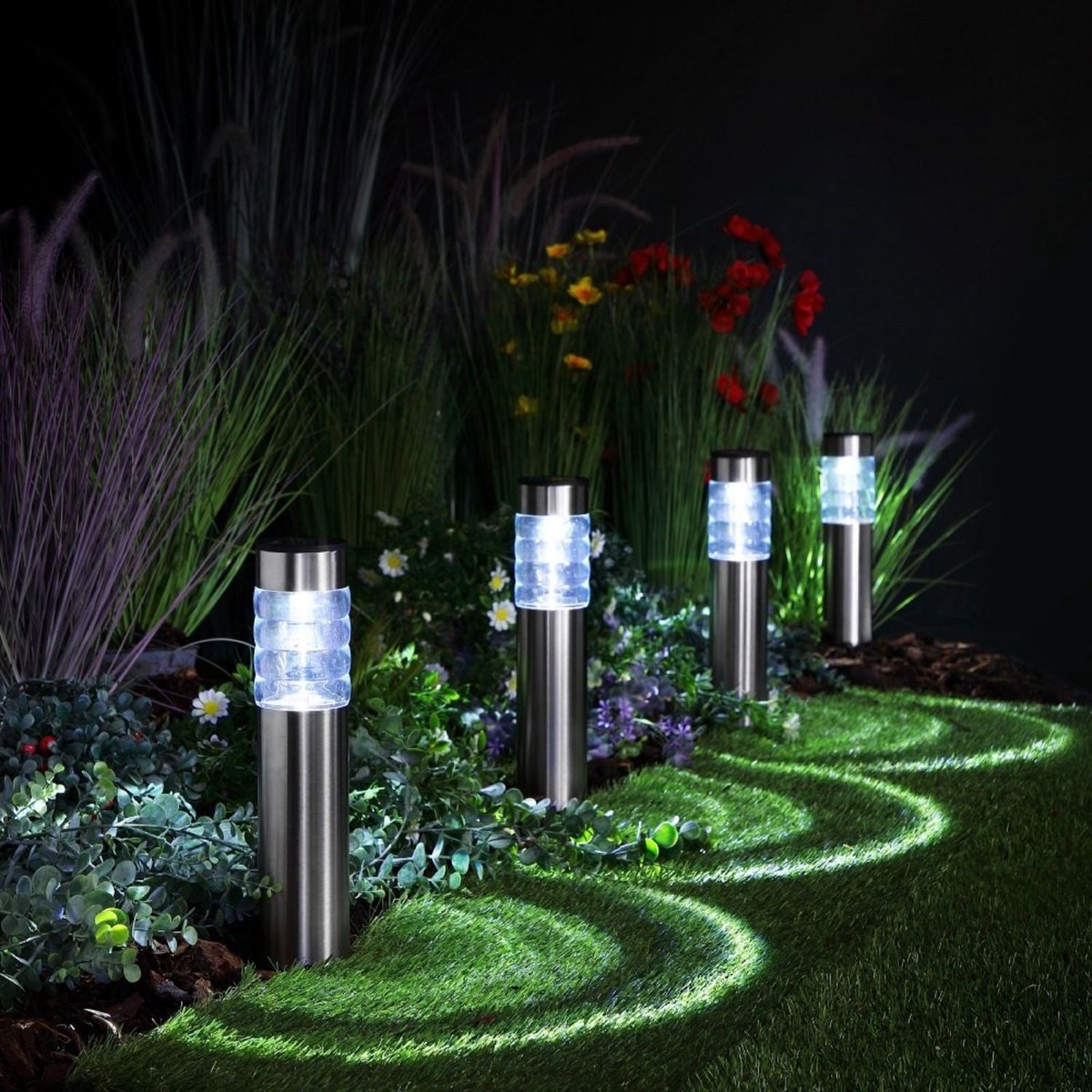 Noma Stainless Steel Bollard Lights Set of 4