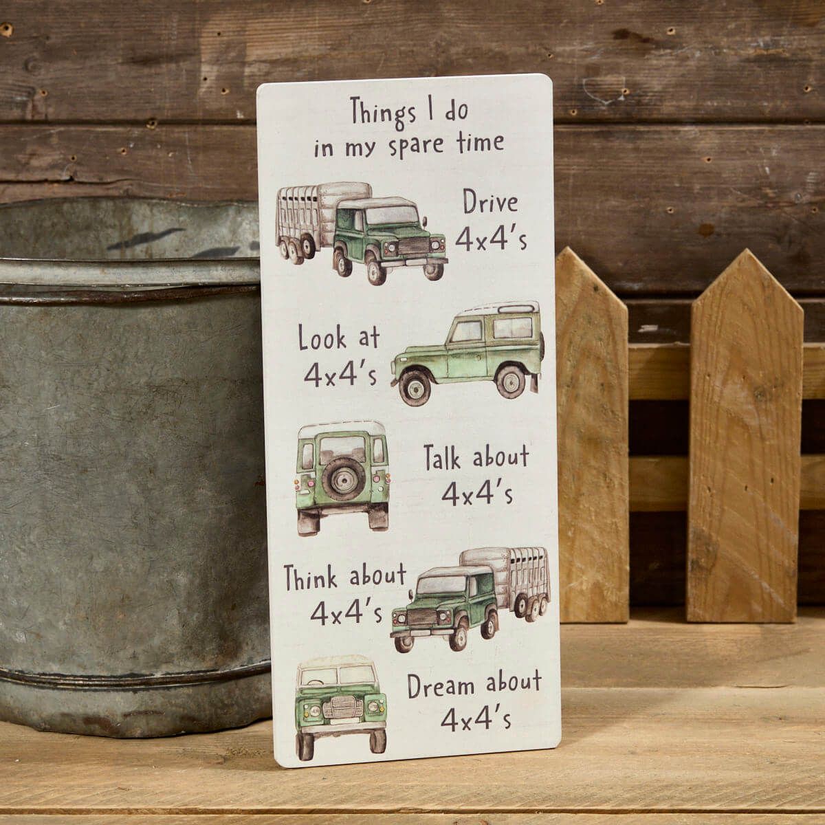 Richard Langs 'Things I Do in My Spare Time' Landy Wooden Standing Plaque - 8FL800