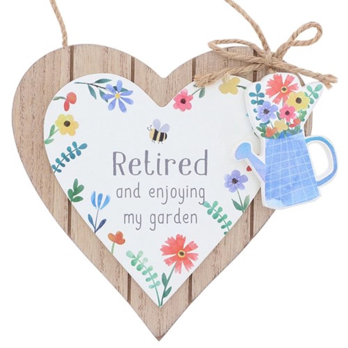 Joe Davies Happy Garden 'Retired' Heart Plaque