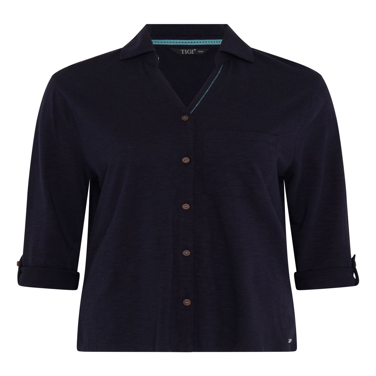TIGI 14/16 Navy Cotton Modal Shirt - T25-39E