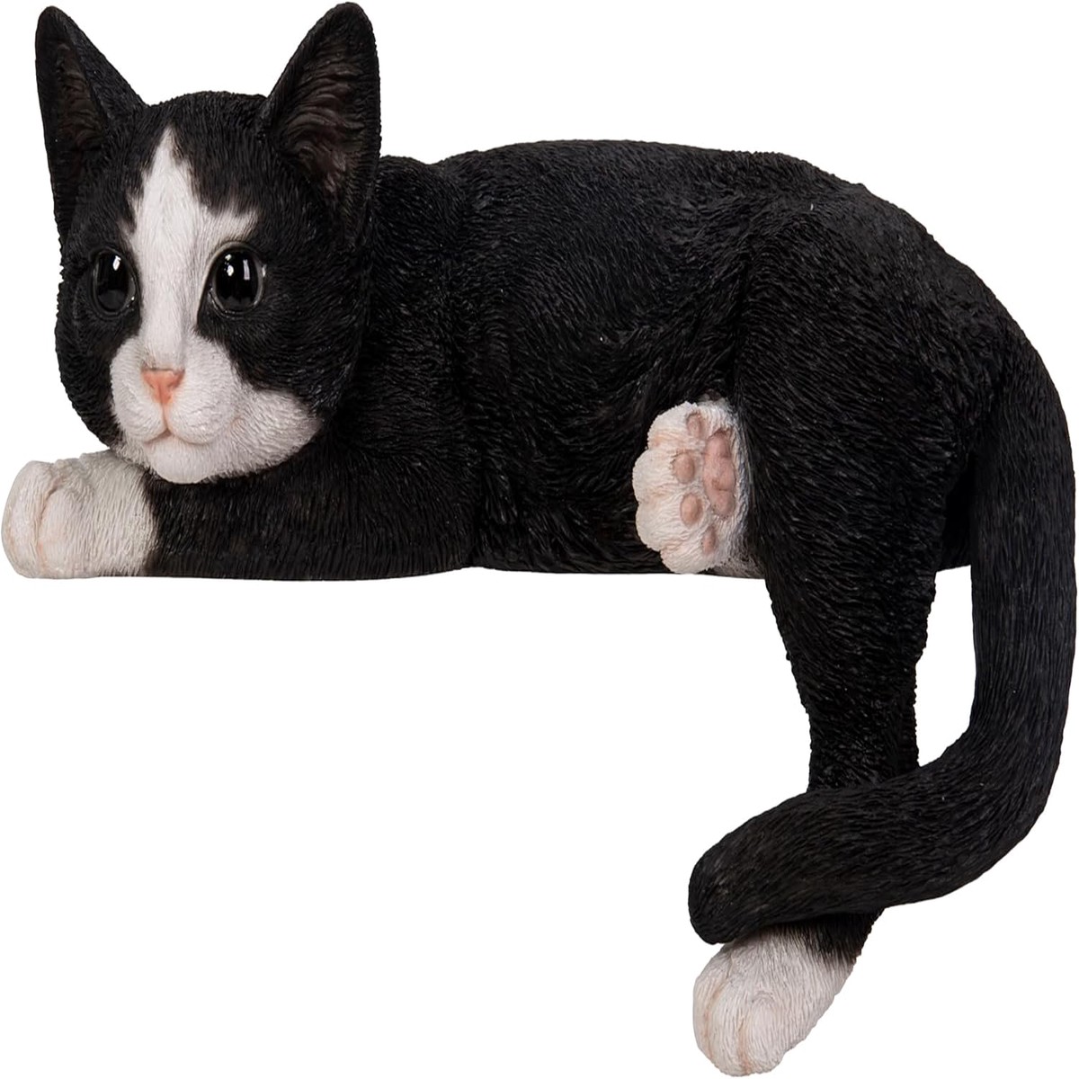 Vivid Arts 23cm Black & White Laying Cat Garden Ornament
