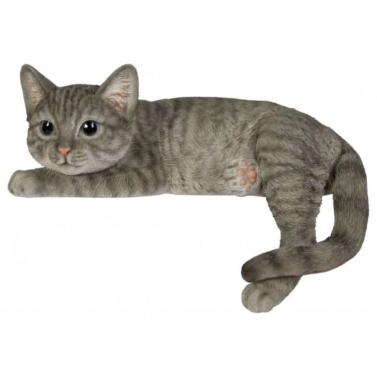 Vivid Arts 24cm Real Life Laying Tabby Cat Garden Ornament