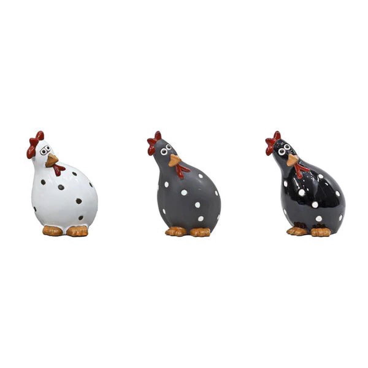 Woodlodge 17cm Black Gloss Crazy Chicken Ornament - YCYCHGBK17