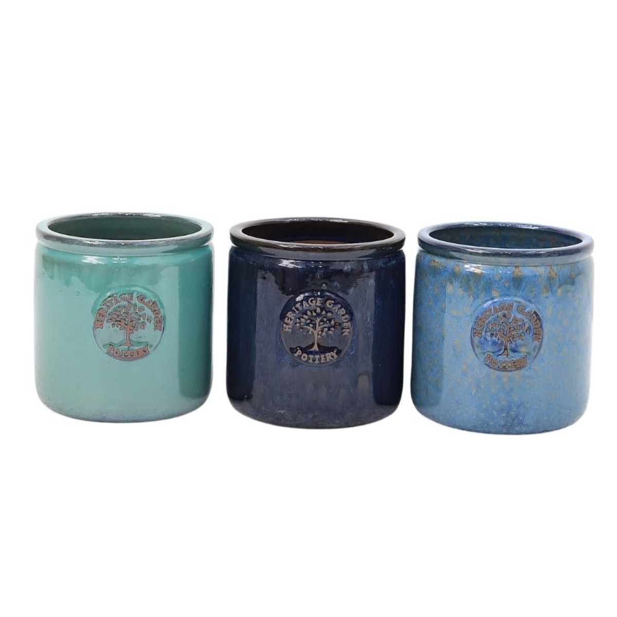Woodlodge 24cm Reactive Light Blue Edwin Cylin Pot
