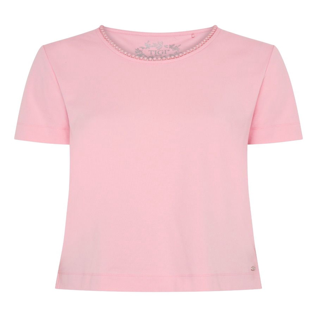 TIGI 14/16 Pink Beaded Neck Trim Top - T25-35A
