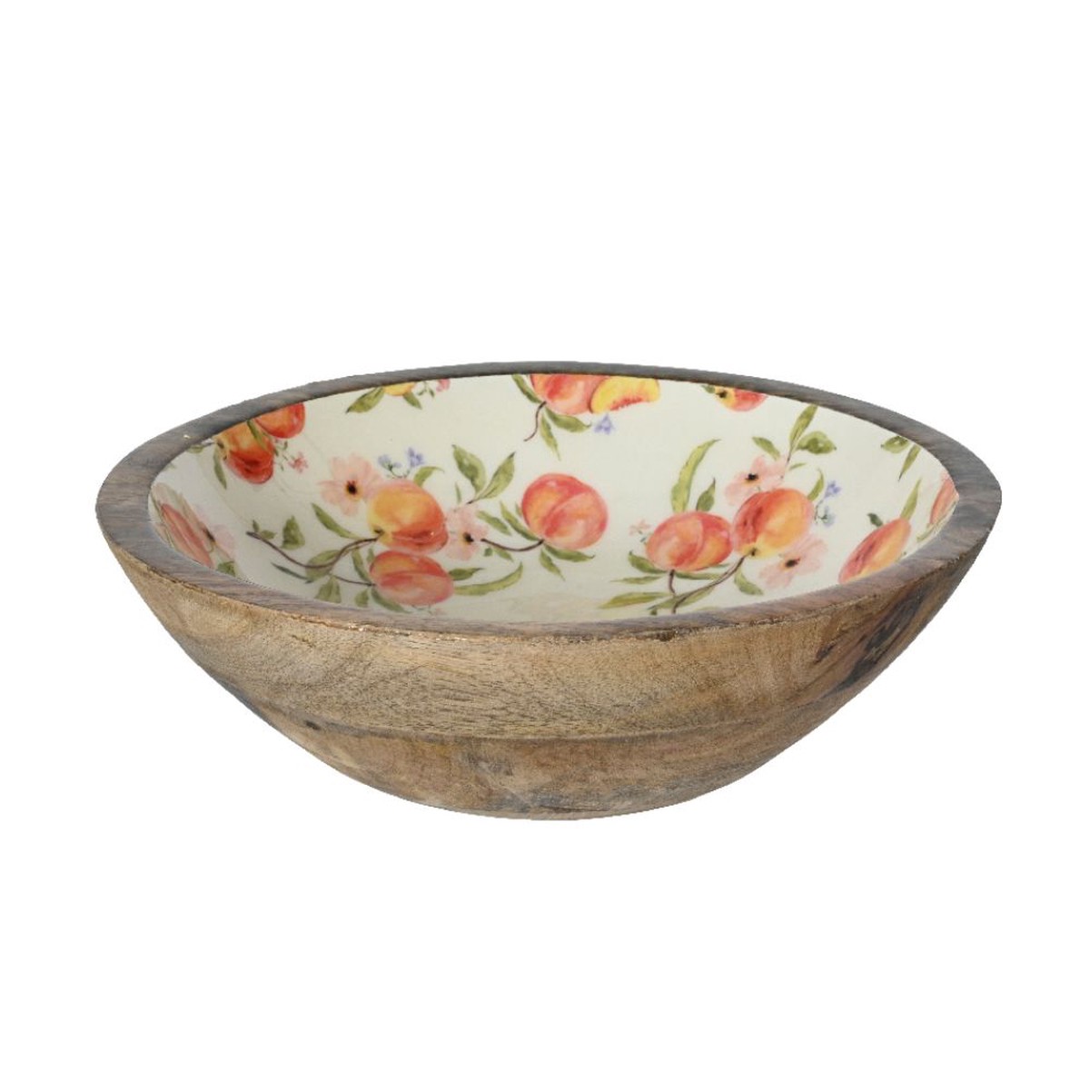 Kaemingk 20cm Peach Design Mangowood with Foodsafe Laquer Decorative Bowl