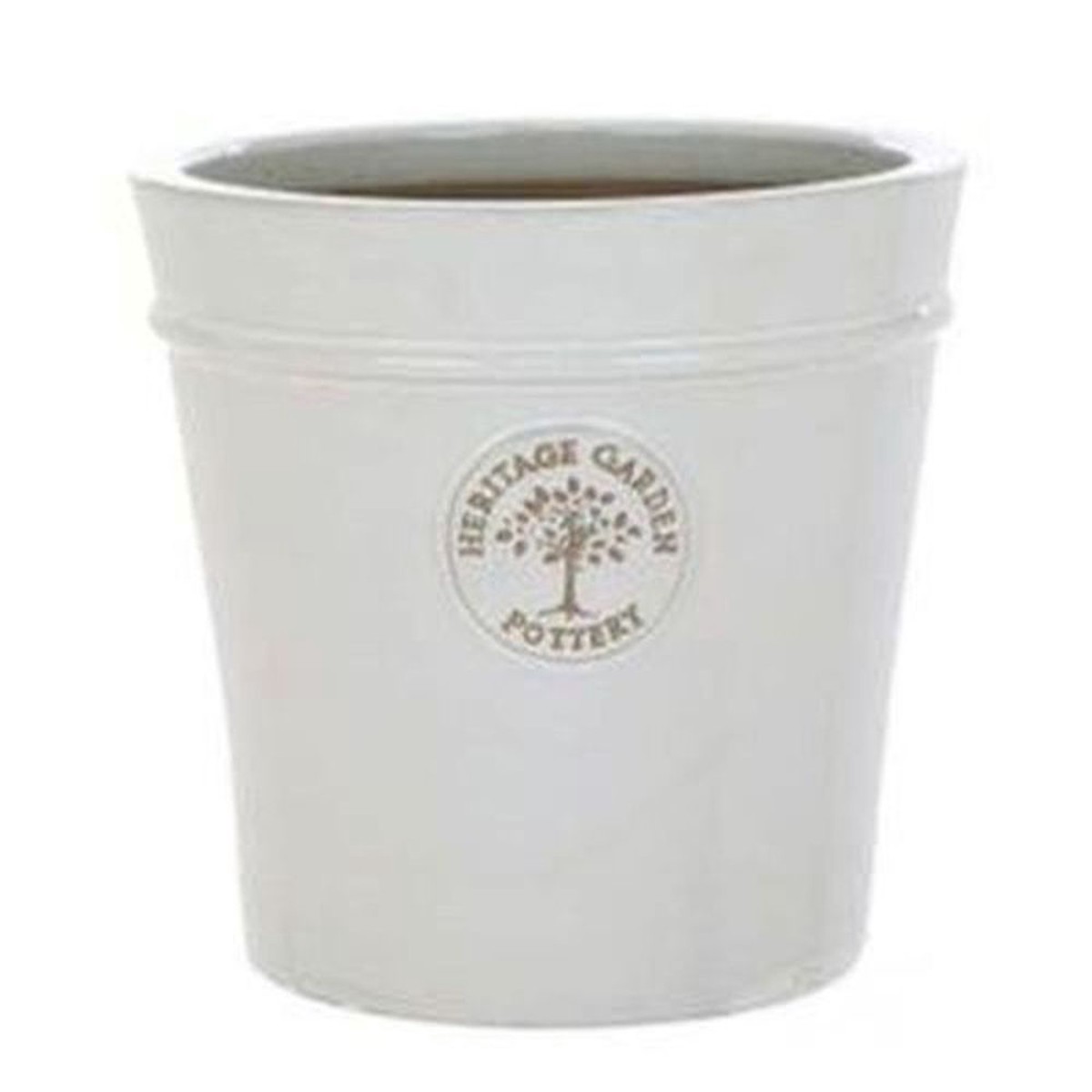 Woodlodge 20cm White / Cream Glazed Heritage Pot