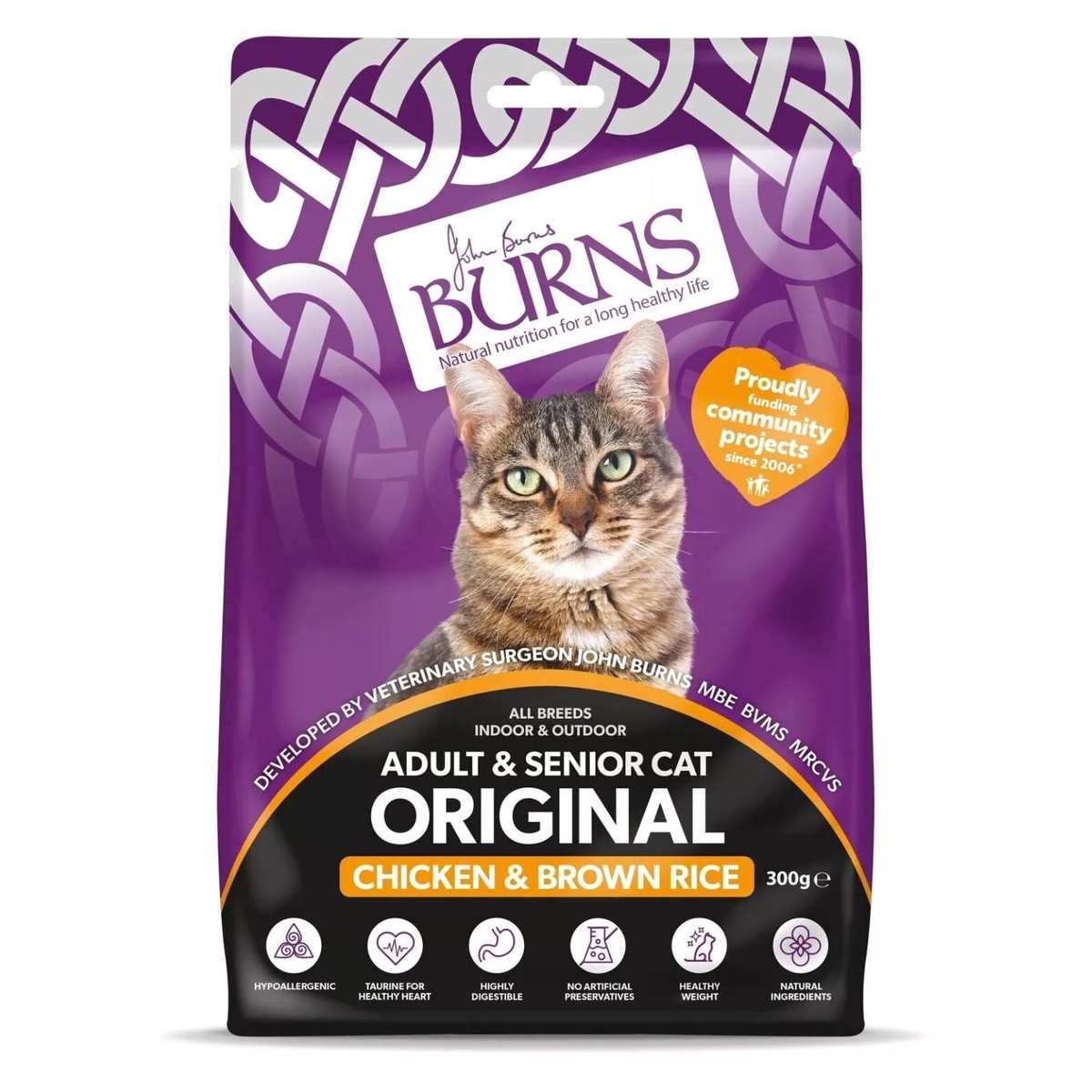 Burns Adult & Senior Cat Sensitive 300g Original Chicken & Brown Rice