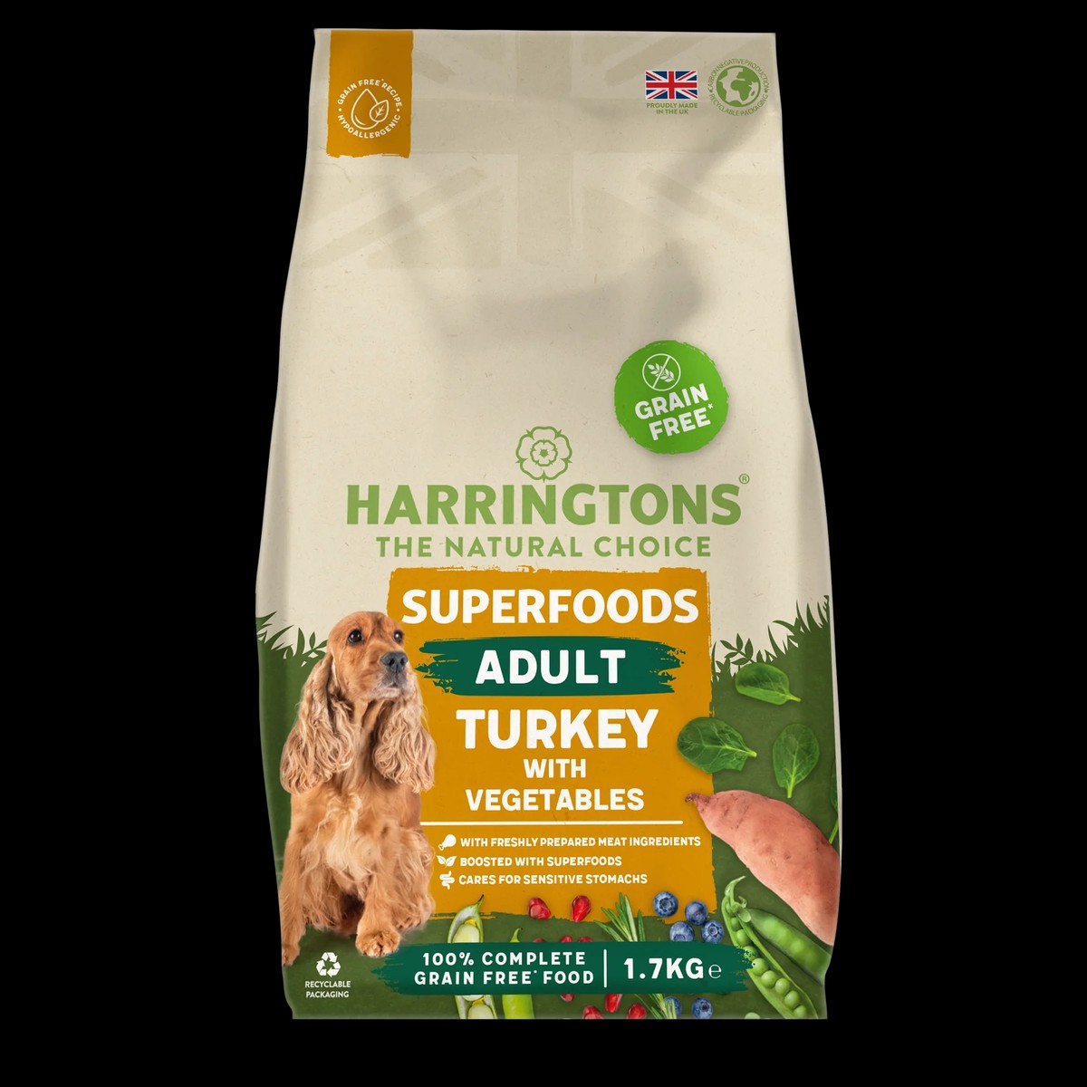 Harringtons 1.7kg Grain-Free Dry Adult Dog Food - Turkey & Vegetables