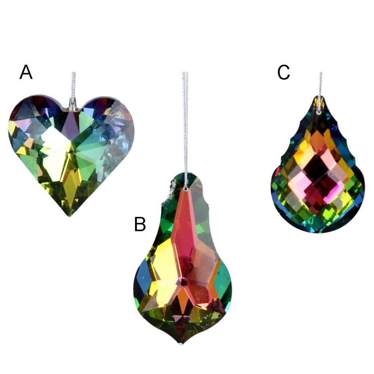 Gisela Graham 6cm Crystal Shape Decoration – Iridescent – (Choice of 3