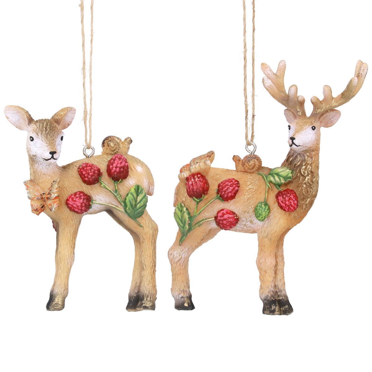 Gisela Graham Deer/Stag Resin Hanging Decoration (Choice of 2)