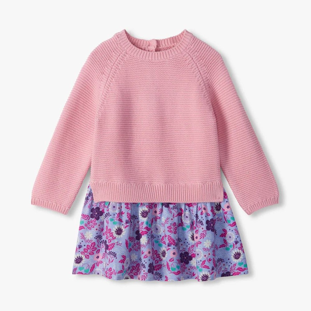 Hatley Baby & Toddler Girls Floral Mix Media Sweater Dress 3T
