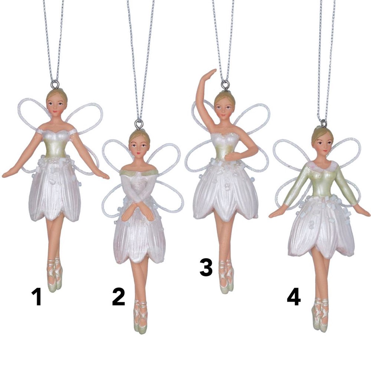 Gisela Graham 11cm Snowdrop Resin Fairies Decoration – White –