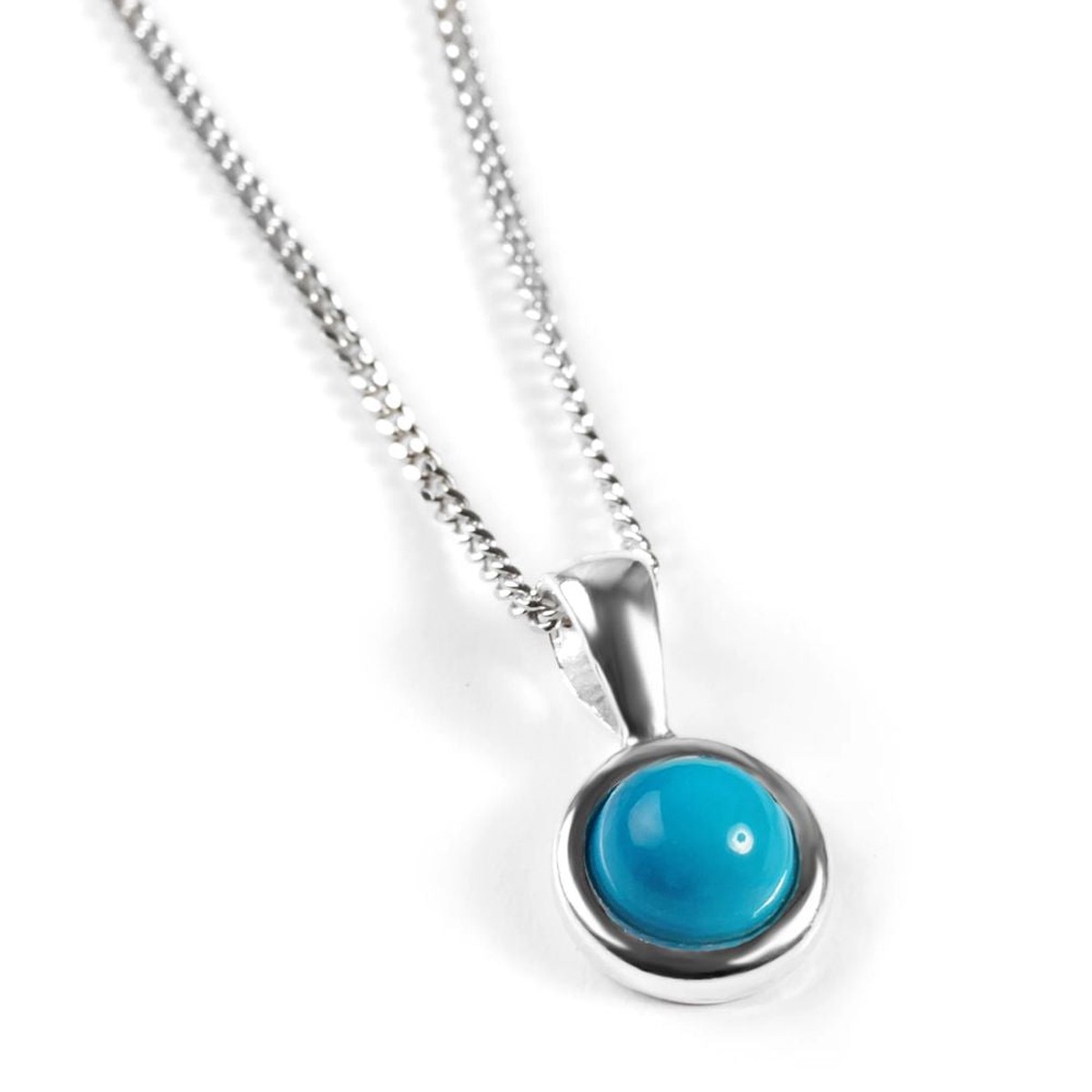 Henryka Silver & Turquoise Round Charm Necklace