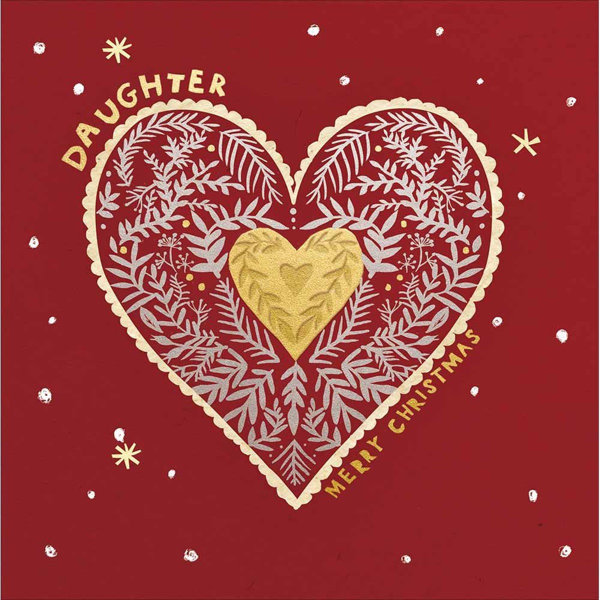 Woodmansterne Daughter Golden Heart Christmas Card