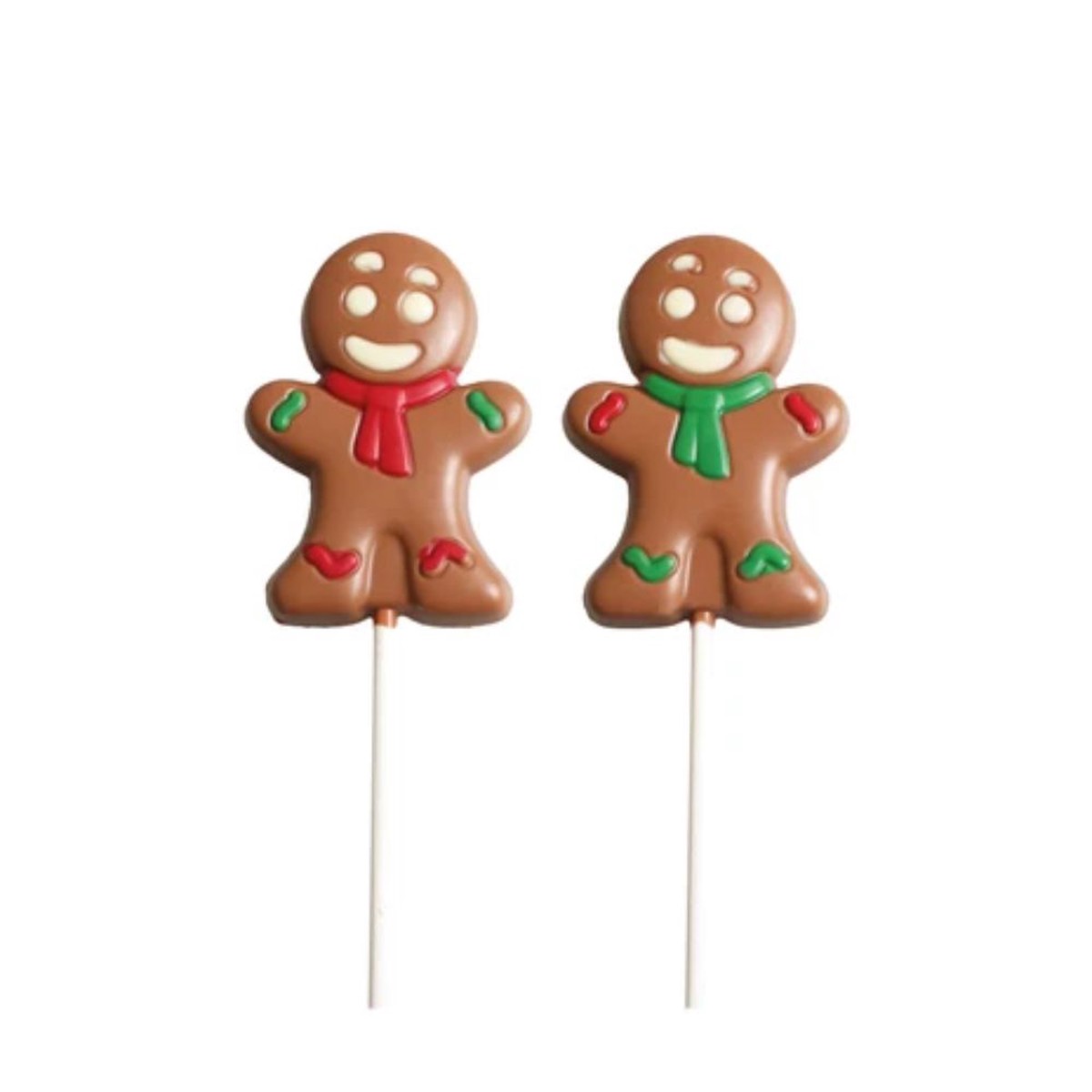 Bon Bon's 50g Belgian Chocolate Christmas Gingerbread Lolly (Choice of 2)