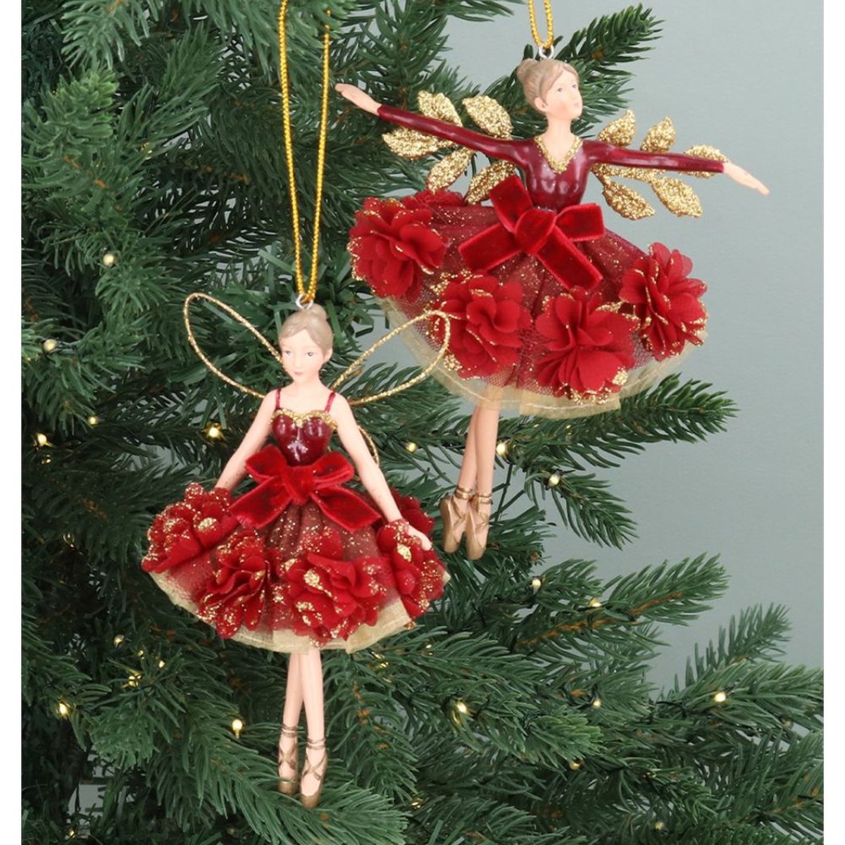 Gisela Graham Burgundy Floribunda Fairies (Choice of 2)