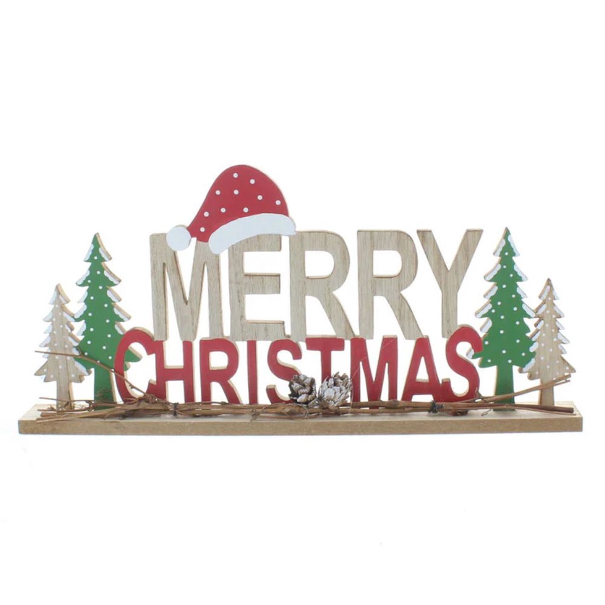 Festive 74cm Wooden ‘Merry Christmas’ Plaque
