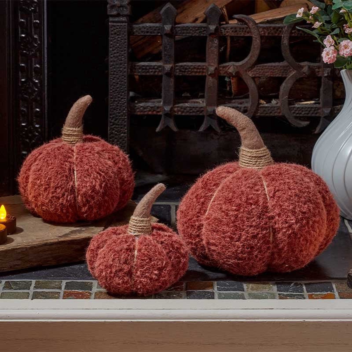 Smart Garden 22cm XL Plushy Pumpkin Ornament - Berry Brown