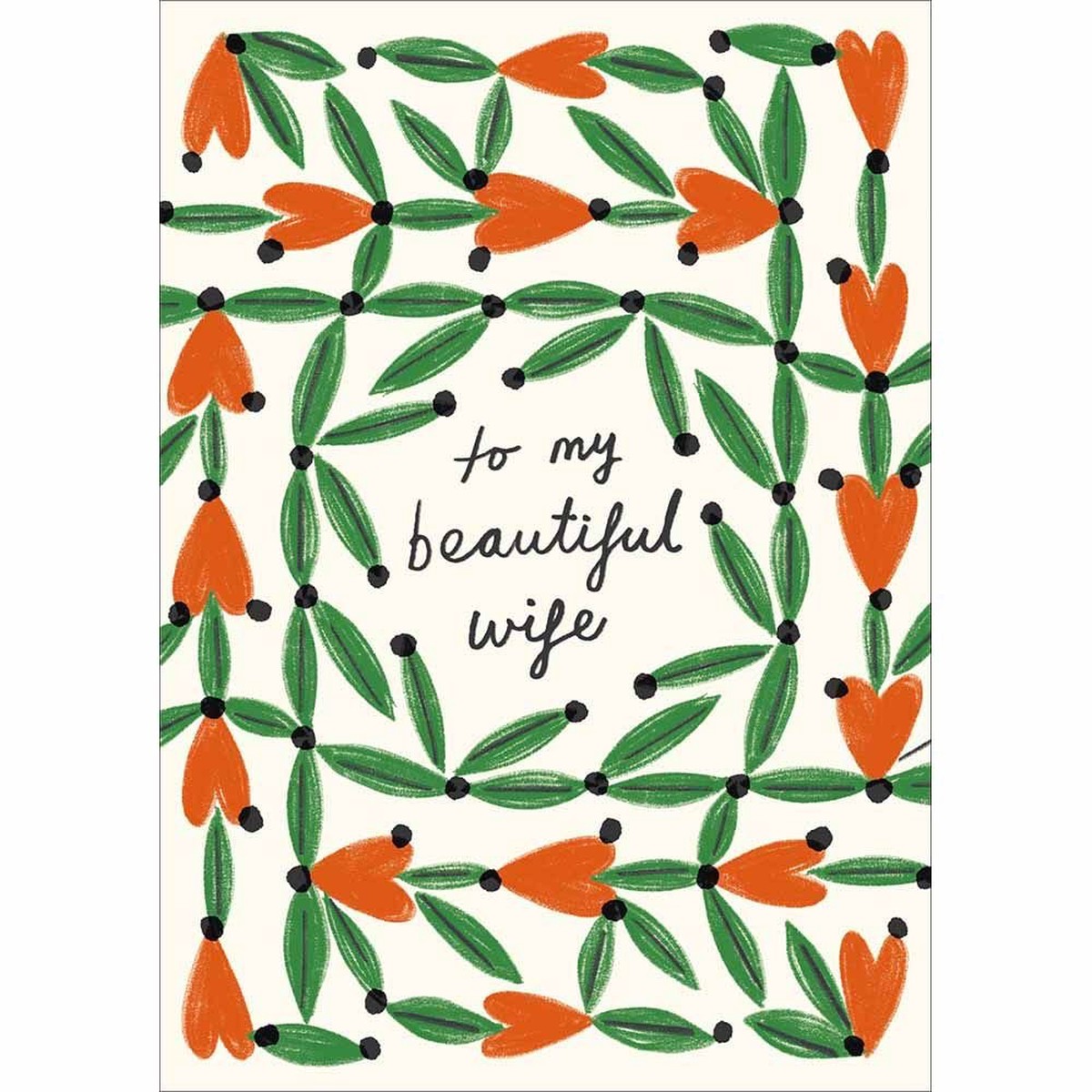 Woodmansterne Wife Beautiful Heart Wreath Birthday Card