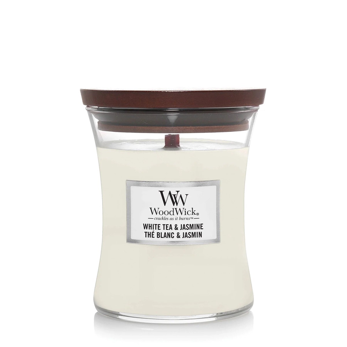 Wood Wick White Tea & Jasmine Medium Hourglass Candle