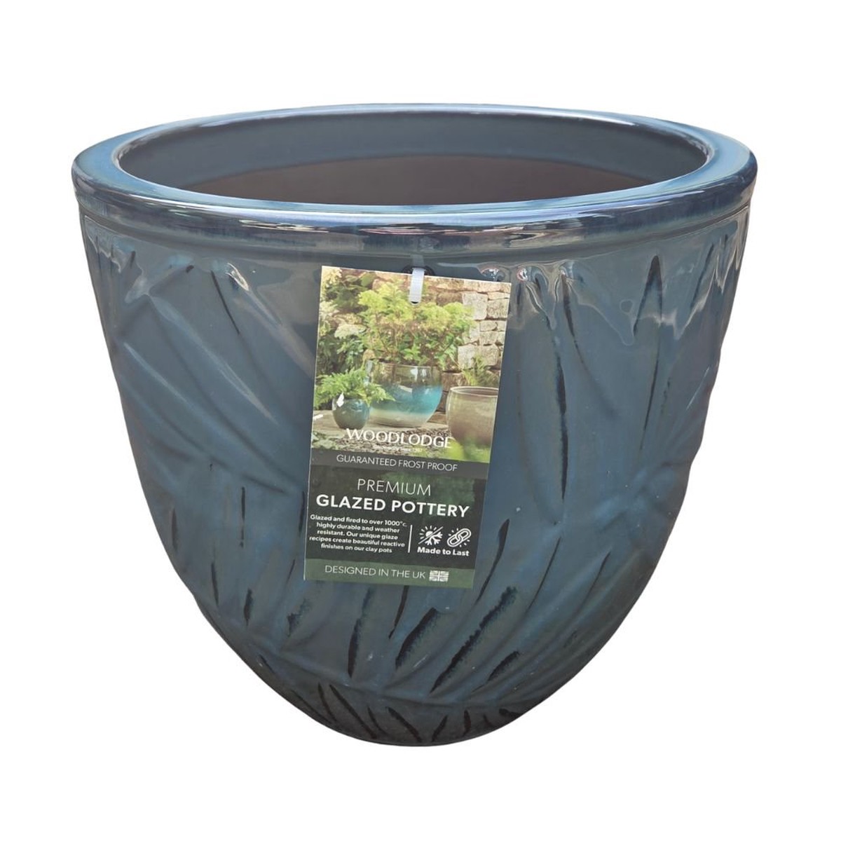 Woodlodge 38cm Alice 3 Glazed Pot – Dark Blue